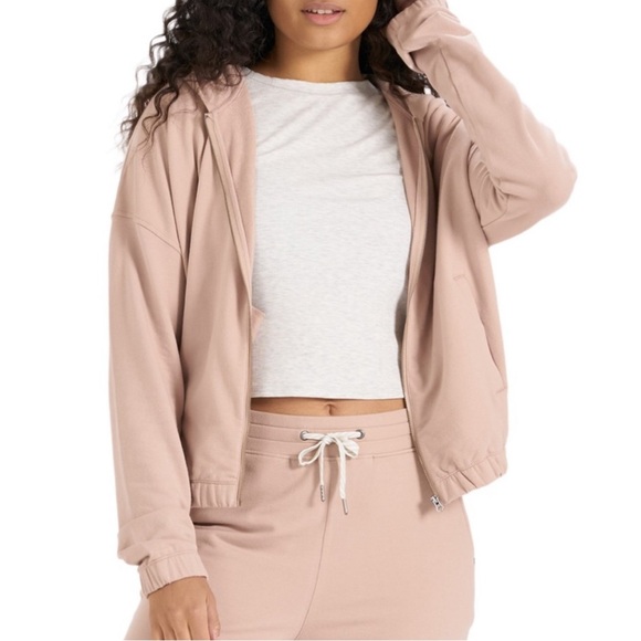 Vuori Laguna Full Zip Hoodie in Blush Pink Size Small - Picture 2 of 6